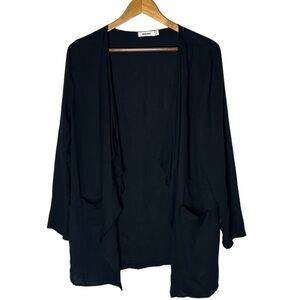 Mod Ref Black Rayon Open Front Blazer Cardigan Size S